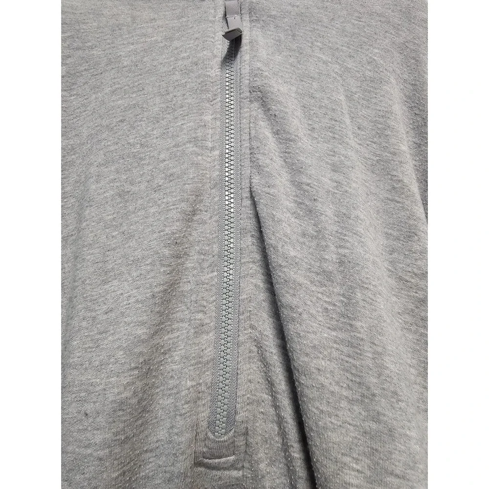 Athleta Girl gray one piece hooded jumpsuit 14 zipper thumb holes pockets